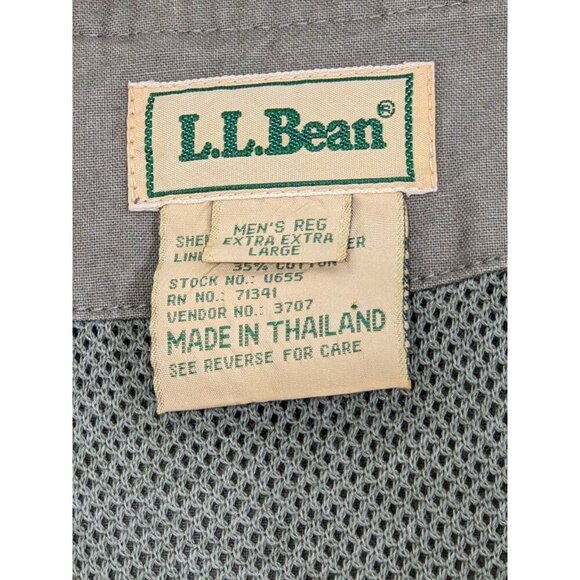 Vintage 90s LL Bean Utility Vest Mens XXL Outdoor Fishing Safari Pockets Canvas - Picture 7 of 7